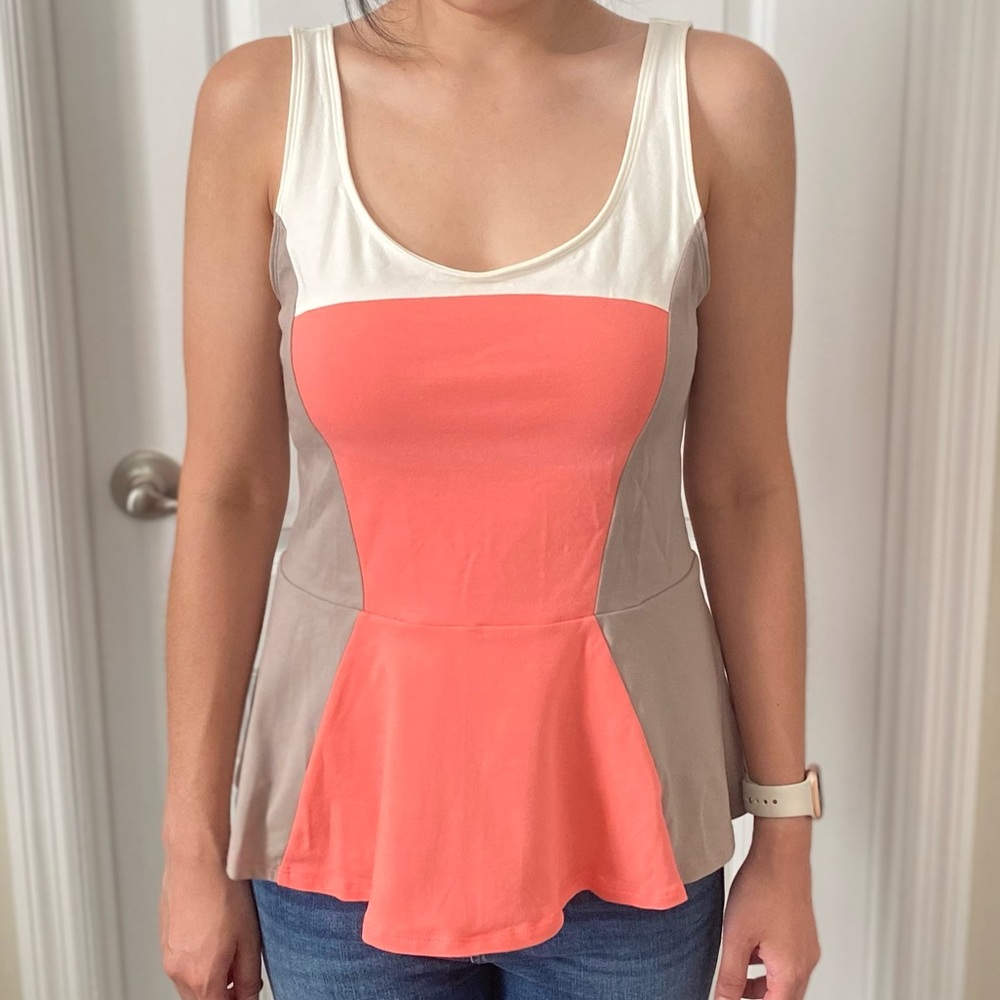 EXPRESS - Color Block Peplum Top - Size M